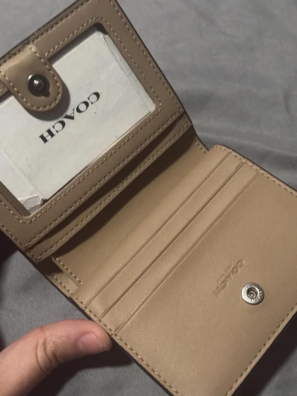 COACH Pastel Tie-Dye Leather Bifold Wallet - Lavender, Pink & Cream